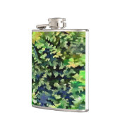 Laub-abstrakte Pop-Kunst in Grünem und im Blau Flachmann (Links)