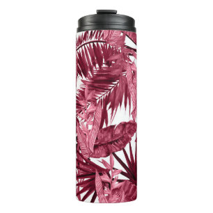 Laub Aquarell Lila, Floral Nahtlos. Thermosbecher