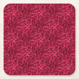 Laub-erröten abstrakte Pop-Kunst Rot Rechteckiger Pappuntersetzer