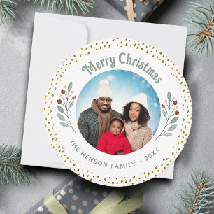 Laub Glitter Weihnachten Familienfoto 