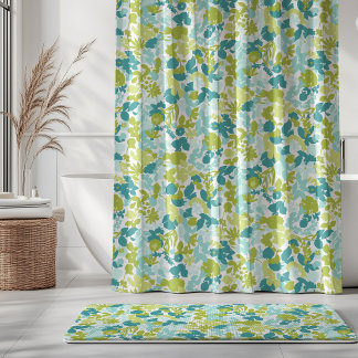 Laub TApple Grün Türkis Aqua Blau Duschvorhang