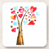 Laubbaum-Kalkvalemtine Getränkeuntersetzer (Vorderseite)