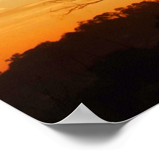 Laubbaum-Sonnenuntergang Poster (Ecke)