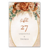 Laubbäume Terracotta burgundy peony Salin Tischnummer (Rückseite)