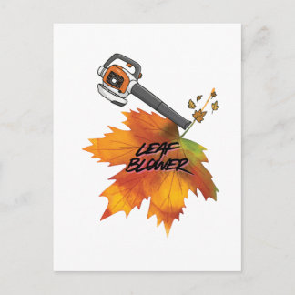 Laubbläser-Herbstkostüm Postkarte