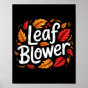 Laubbläser Herbstsaison Fallende Blätter Reinigung Poster
