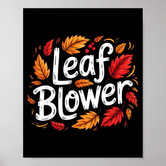 Laubbläser Herbstsaison Fallende Blätter Reinigung Poster (Vorne)