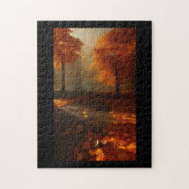 Laubblättergoldgelbe Blätter durchqueren Puzzle