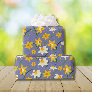 Laubblumenmuster auf blau geschenkpapier