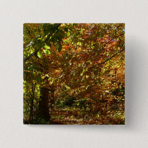 Laubdach des Herbstlaubs II Gelbe Herbstfotografie Button
