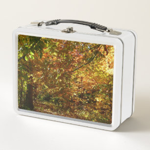 Laubdach des Herbstlaubs II Gelbe Herbstfotografie Metall Brotdose