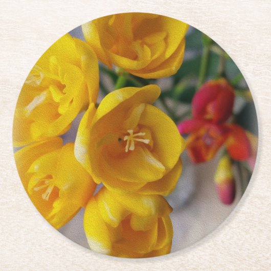 Laubenbäume Runder Pappuntersetzer (Vorderseite)