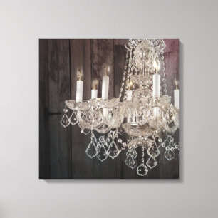 Laubenholz Pariser Vintager Kronleuchter Leinwanddruck