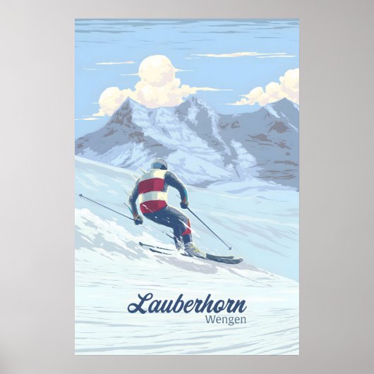 Lauberhorn Wengen Ski-Plakat Poster (Vorne)