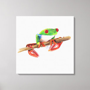 Laubfrosch Baumfrosch süßes Tier Illustration Zeic Leinwanddruck
