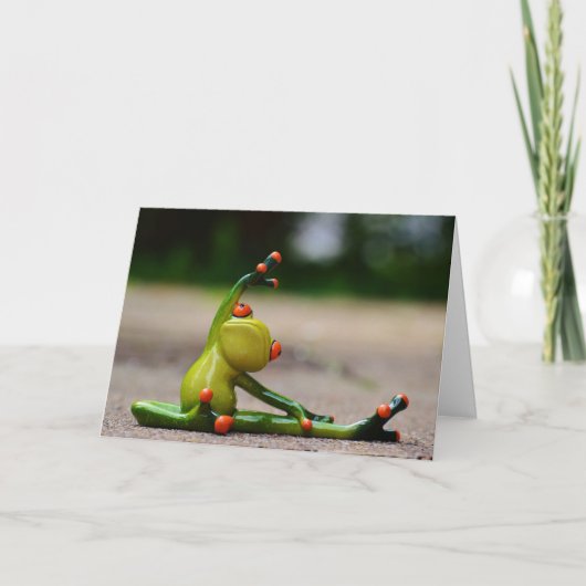 Laubfrosch beim Yoga lustige Karte (Vorderseite)