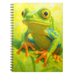 Laubfrosch Notizbuch | Farbiger Frosch Kunst Tageb Notizblock