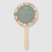 Laubgrün getrocknete botanische Schrift Hochzeit Fächer (Rückseite)