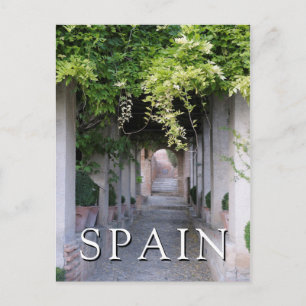 Laubüberwachsener Gehweg, Spanien Postkarte