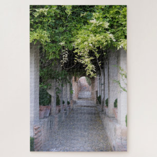 Laubüberwachsener Gehweg, Spanien Puzzle