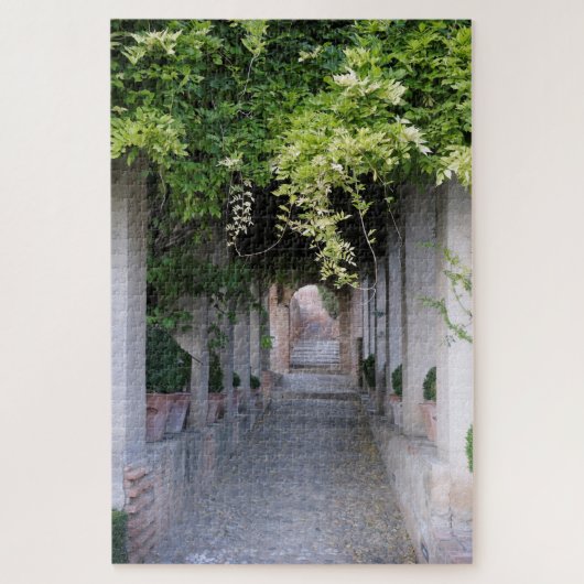 Laubüberwachsener Gehweg, Spanien Puzzle (Vertikal)