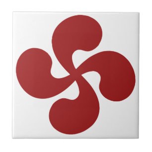 Lauburu-Rotes Baskenkreuz Fliese