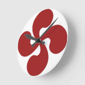 Lauburu-Rotes Baskenkreuz Runde Wanduhr (Winkel)