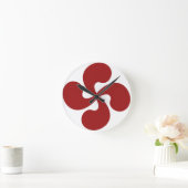 Lauburu-Rotes Baskenkreuz Runde Wanduhr (Zuhause)