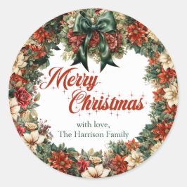 Laubwald grüne Schleife und Lux Gold Runder Aufkleber