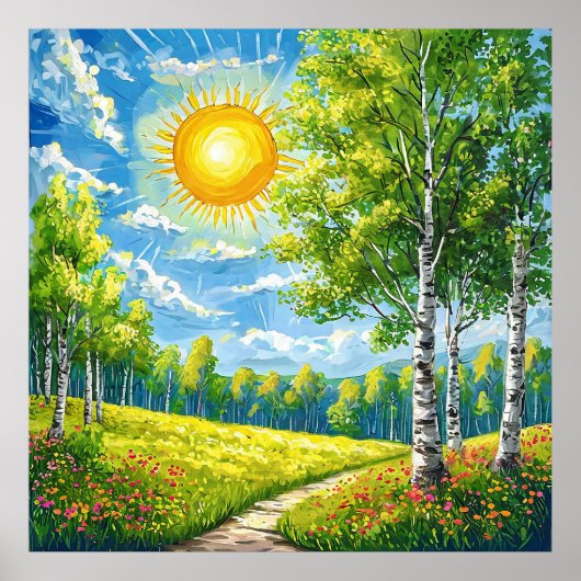 Laubwaldlandschaft Poster (Vorne)