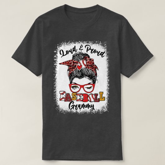 Laud und stolz Baseball Grammy Messy Bun gebleicht T-Shirt (Design vorne)