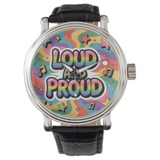 Laud und Stolz - Farbenfrohe psychedelische LGBTQ+ Armbanduhr