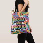 Laud und Stolz - Farbenfrohe psychedelische LGBTQ+ Tasche (Von Nahem)
