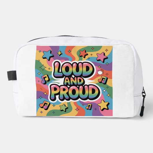 Laud und Stolz - Farbenfrohe psychedelische LGBTQ+ Waschbeutel (Vorderseite)