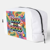 Laud und Stolz - Farbenfrohe psychedelische LGBTQ+ Waschbeutel (Rechte Ecke)