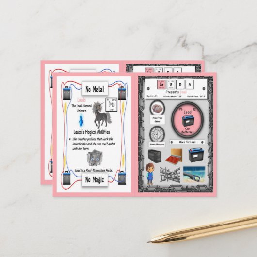 Lauda - Spielkarte Lead Horn Unicorn Postkarte (Vorderseite/Rückseite Beispiel)