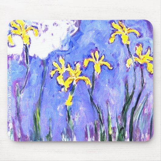 laude Monet gelbe Iris Mousepad (Vorne)