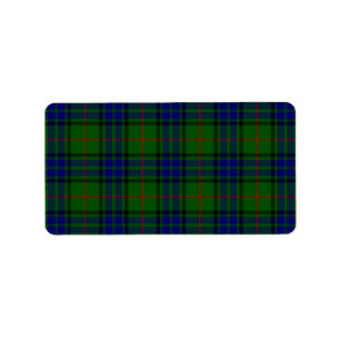 Lauder Tartan Blau kariert Adressaufkleber