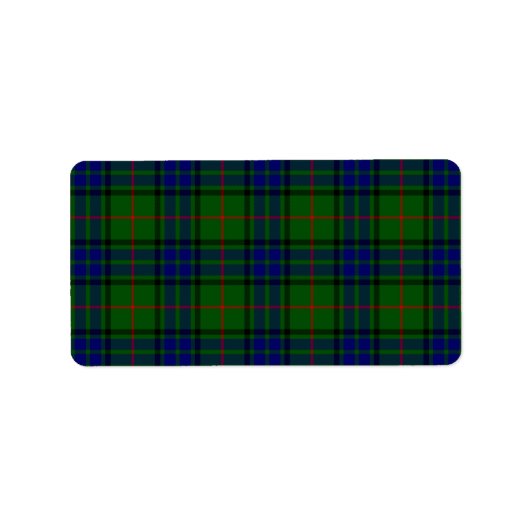 Lauder Tartan Blau kariert Adressaufkleber (Vorne)