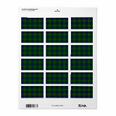 Lauder Tartan Blau kariert Adressaufkleber (Vorne)