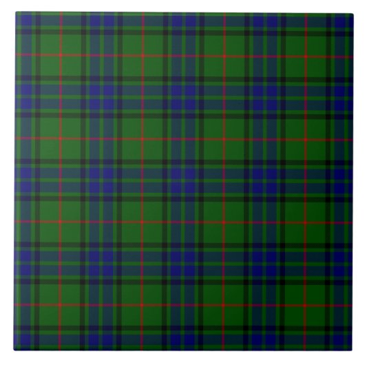Lauder Tartan Blau kariert Fliese (Vorderseite)