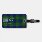 Lauder Tartan Blau kariert Gepäckanhänger (Rückseite horizontal)