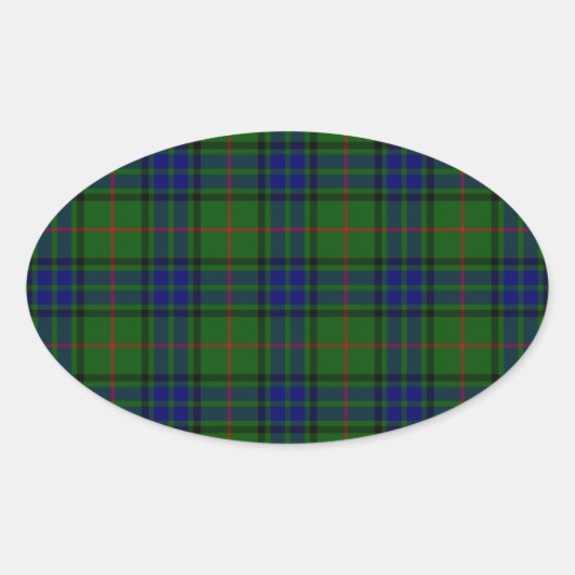 Lauder Tartan Blau kariert Ovaler Aufkleber (Vorderseite)