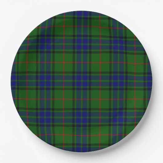 Lauder Tartan Blau kariert Pappteller (Vorderseite)