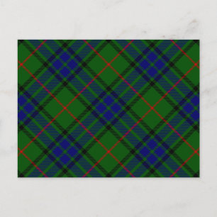 Lauder Tartan Blau kariert Postkarte
