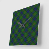 Lauder Tartan Blau kariert Quadratische Wanduhr (Winkel)