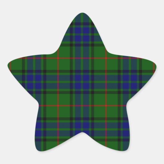 Lauder Tartan Blau kariert Stern-Aufkleber (Vorderseite)