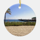 Lauderdale-durch-d-Meer, Florida-Strand und Pier Keramikornament (Vorne)