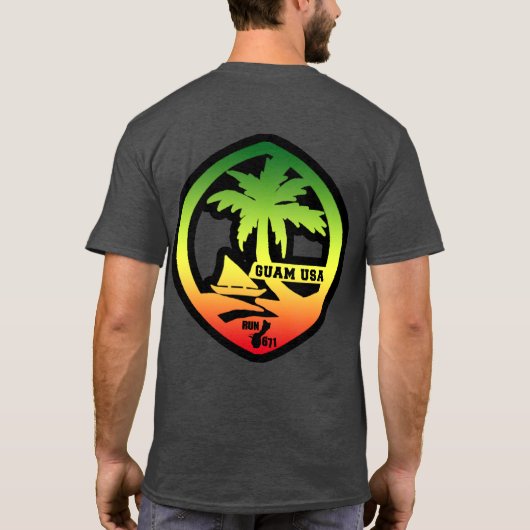 LAUF671 GUAM beunruhigtes Reggae-Siegel T-Shirt (Rückseite)