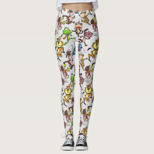 Lauf 2023, Süße Cartoons laufen um L Grauer Hinter Leggings